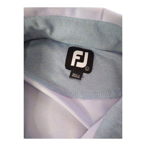 FootJoy FJ Polo Shirt Men’s Large Blue Heathered Golf Performance Short Sleeve - Picture 7 of 7